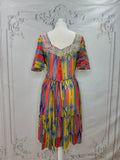 1950s Aztec Print & Lace Patio Dress Vintage Patio Dress Authentic Vintage 