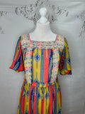 1950s Aztec Print & Lace Patio Dress Vintage Patio Dress Authentic Vintage 