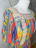 1950s Aztec Print & Lace Patio Dress Vintage Patio Dress Authentic Vintage 