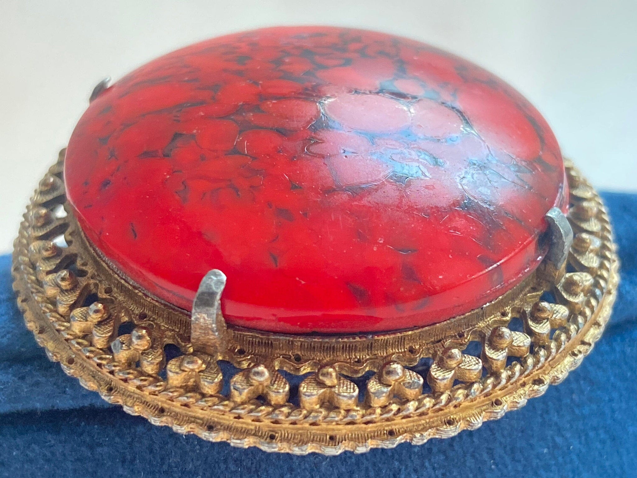 Large sale red brooch