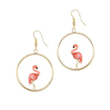 Flamingo Front Facing Hoops Earrings Bill Skinner Gold One Size 