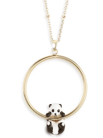 Panda Hoop Pendant Necklace Bill Skinner Gold One Size 