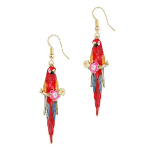 Parrot Drop Earrings Earrings Bill Skinner Red One Size 