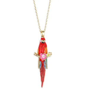 Parrot Pendant Necklace Bill Skinner Red One Size 