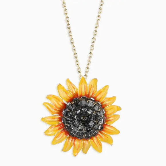 Sunflower Pendant Necklace Bill Skinner Yellow One Size 