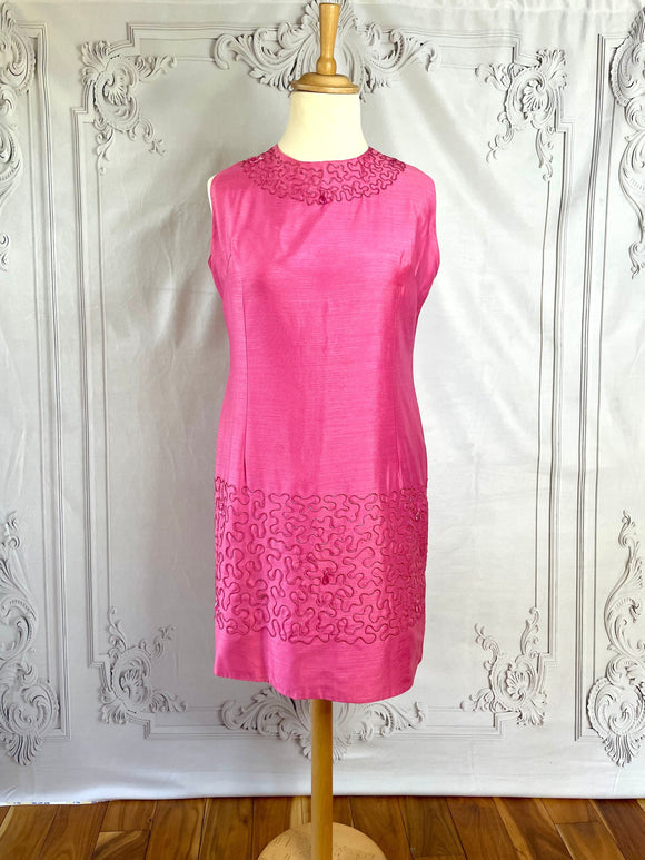 1960s Lynda Lou Pastel Floral Cotton Shirtwaister Dress