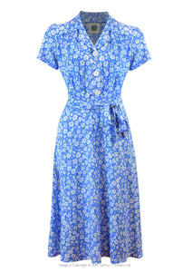 **Daisy Shirt Dress Dress Pretty Retro Blue Audrey 